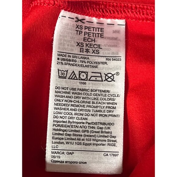 GapFit Blackout Red Cropped Leggings XS Petite Activewear - Picture 12 of 13